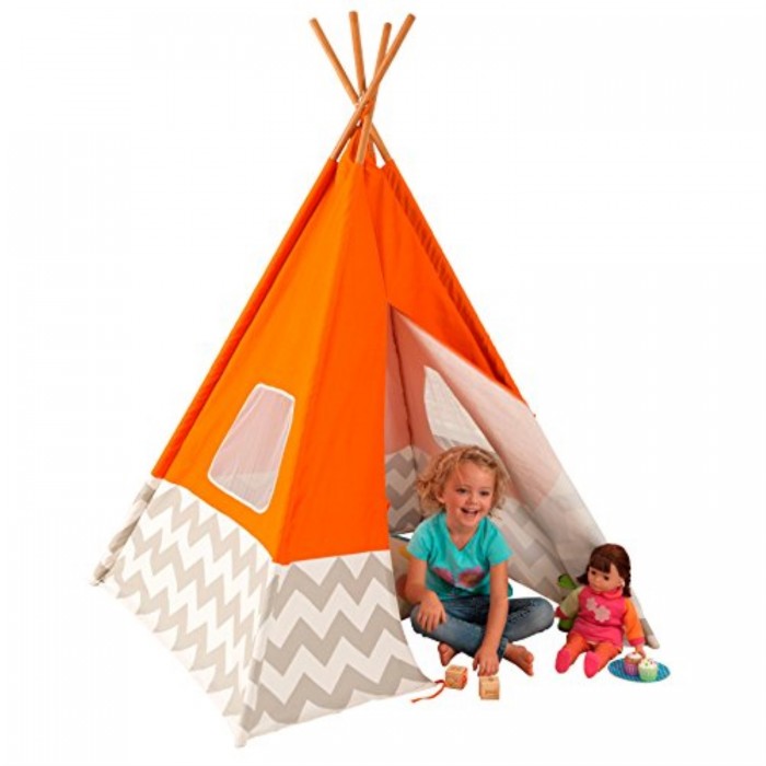 Cort mare copii Kidkraft Portocaliu stil indian - DELUXE PLAY TEEPEE - Orange